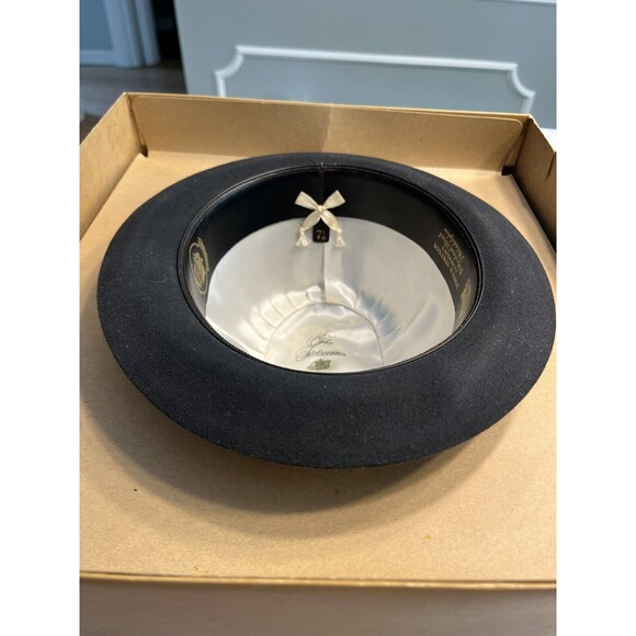 Vtg JOHN B. STETSON Black 3x Beaver STETSONIAN HAT Fedora Men’s Sz 7 1/8 ~ IOB - Picture 15 of 16
